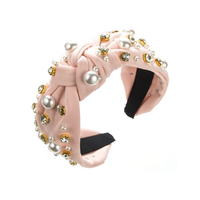 Elegance Touch – Knoten-Haarreif mit Strass und Perlen