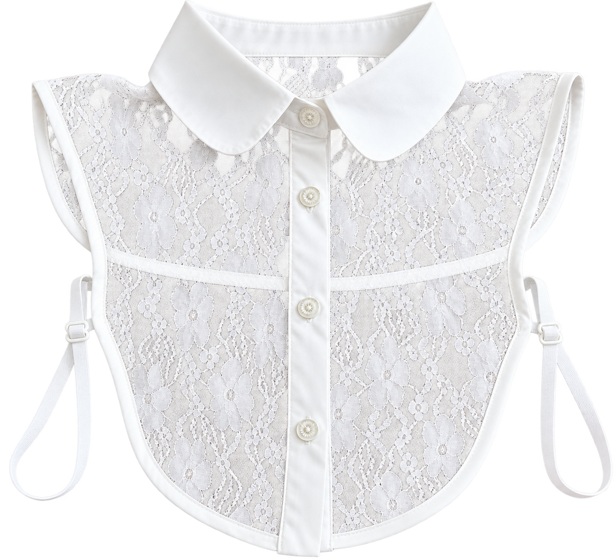 Lace Elegance – Blusenkragen aus feiner Spitze in Schwarz oder Off White