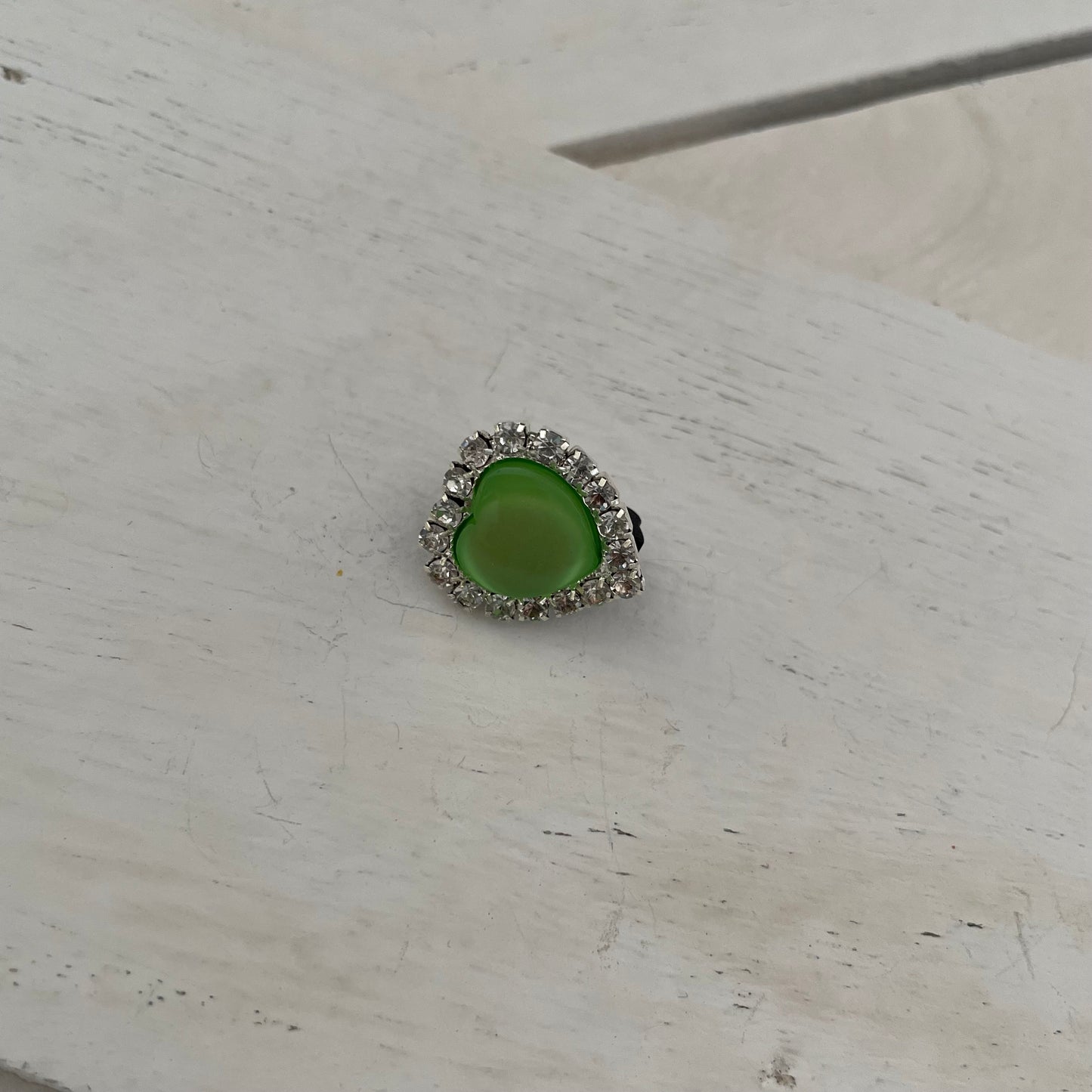Schuhdeko Herz Silber Bunt