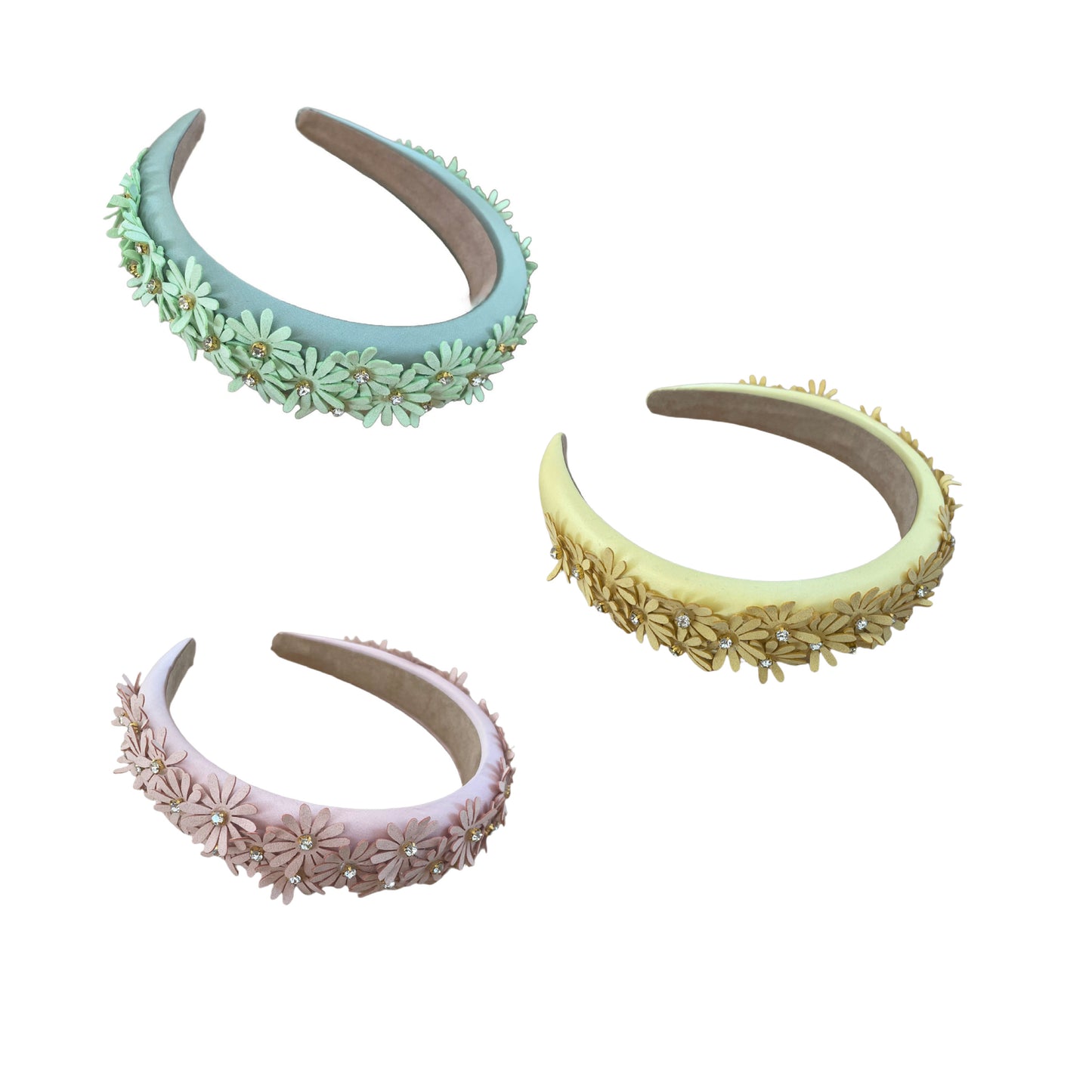 headband flowers rhinestones