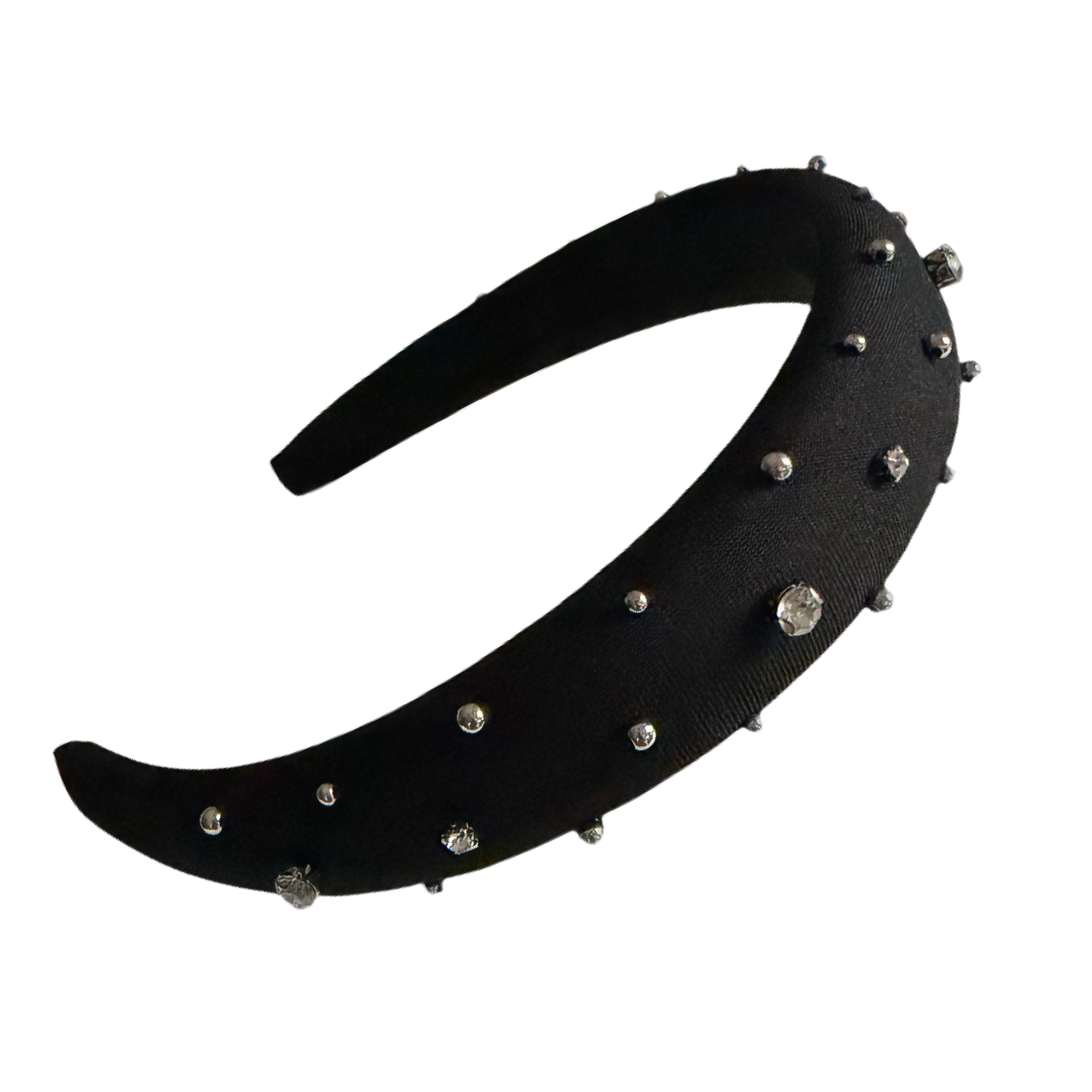 Nachtpoesie — Schwarzer Haarreif mit Perlchen & Strass