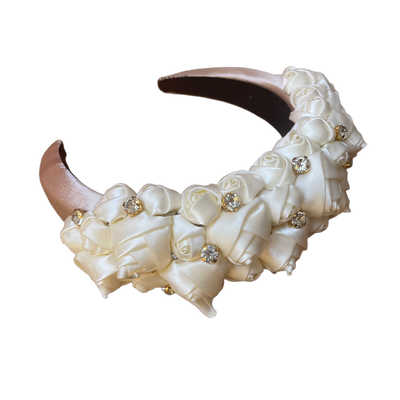 Opulenter Barock-Haarreif mit Blüten und Strass – Für königliche Akzente