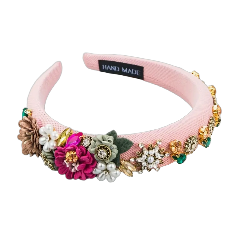 Blütenzauber: Funkelnder Haarreif mit Perlen und Strass