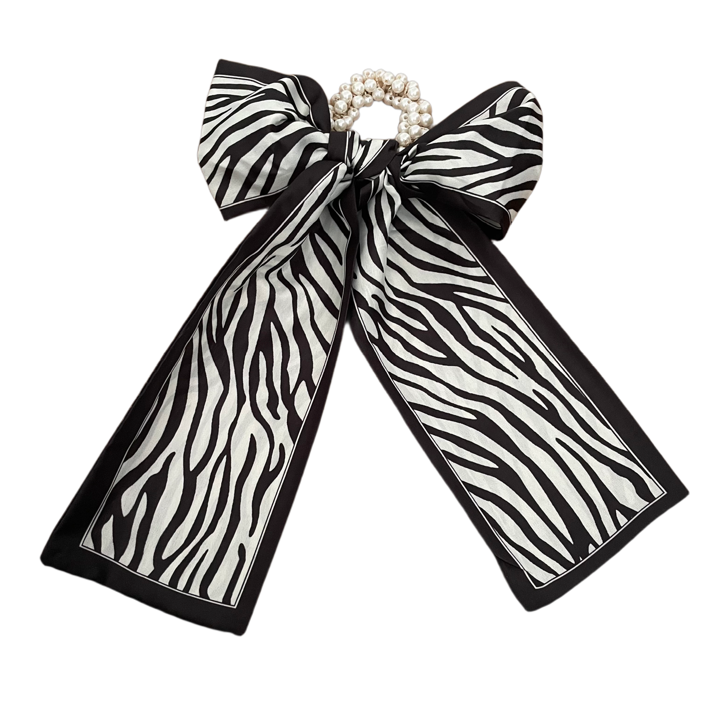 Elegantes Haargummi – Schleife & Perlen