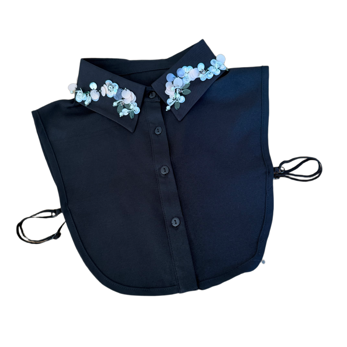 Dein Glanzmoment – Blusenkragen Schwarz mit Pailletten