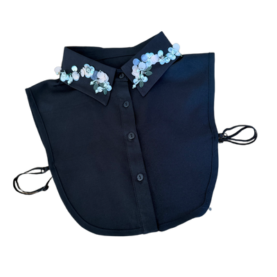 Dein Glanzmoment – Blusenkragen Schwarz mit Pailletten