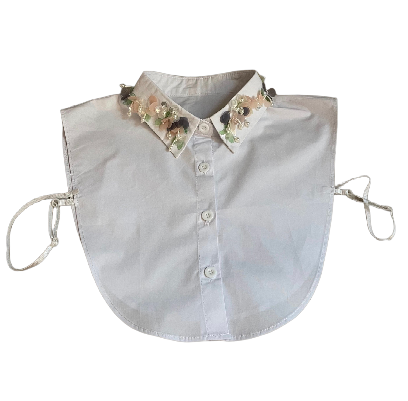 Blussenkragen weiss Pailletten