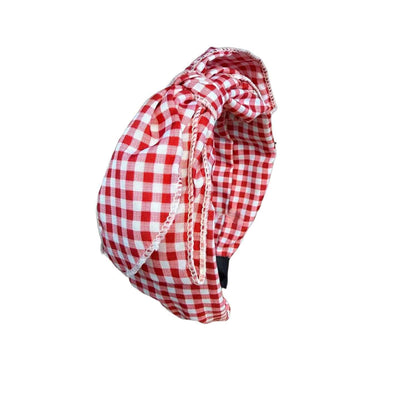 Karo‑Kuss — Rockabilly‑Haarreif mit großer Schleife