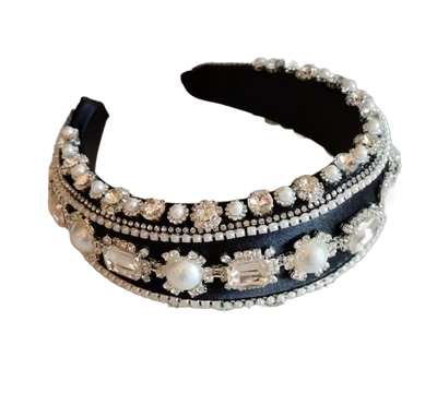 Royal Pearl Glamour – Luxuriöser Haarreifen mit funkelnden Kristallen und edlen Perlen
