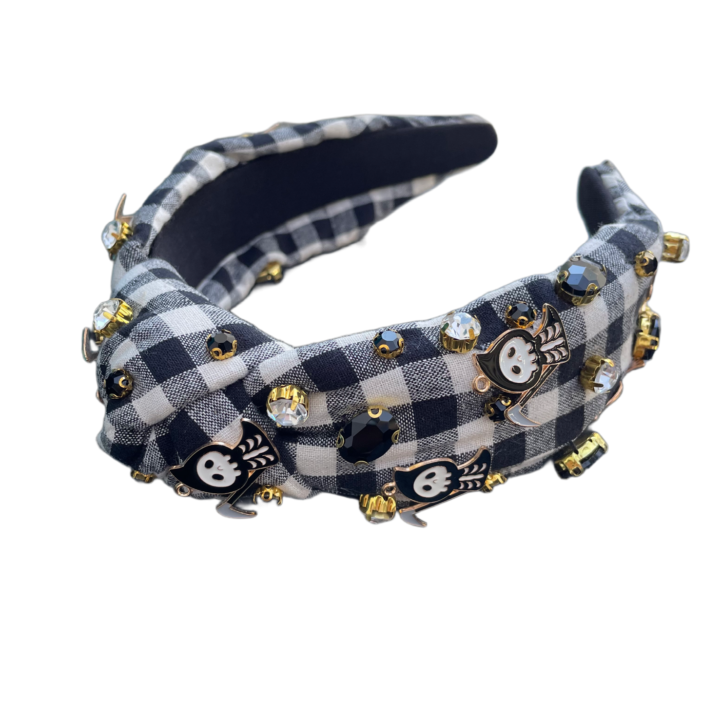 Spooky Style – Karierter Haarreifen in Schwarz & Weiß