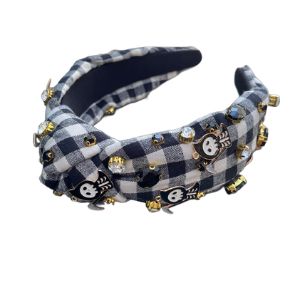 Spooky Style – Karierter Haarreifen in Schwarz & Weiß