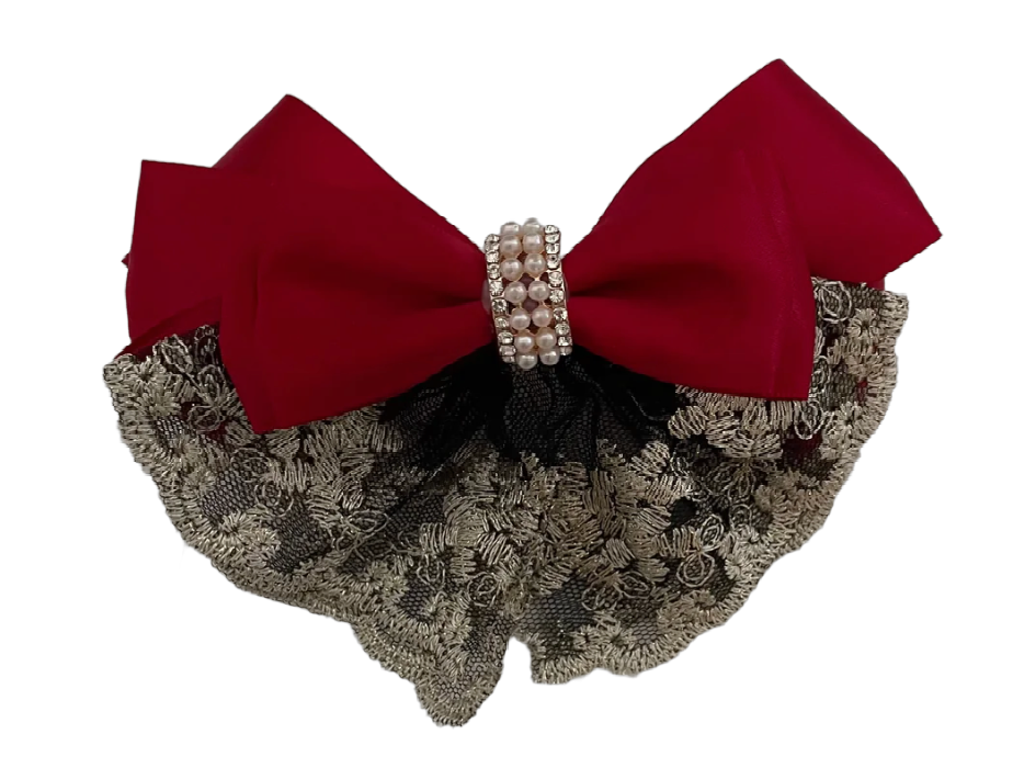 Haarklammer Satin/Spitze/Steinchen/Perlen