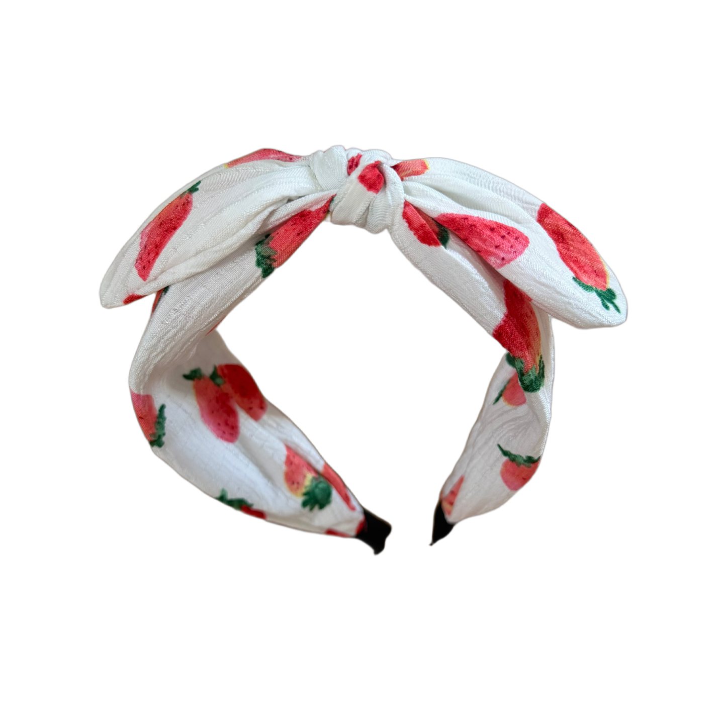 Kirsch- und Erdbeerkuss: Rockabilly‑Haarreif mit süßem Kirschen- und Erdbeerprint