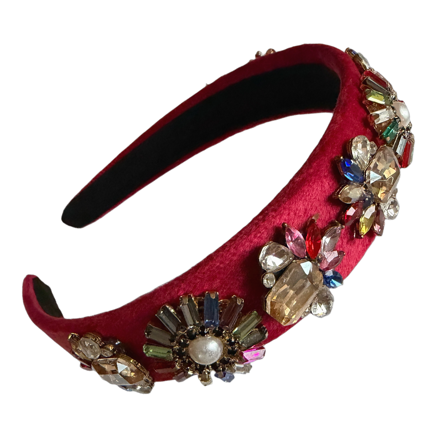 Feuerblüte — Samtiger Reif mit leuchtenden Strass‑Blumen