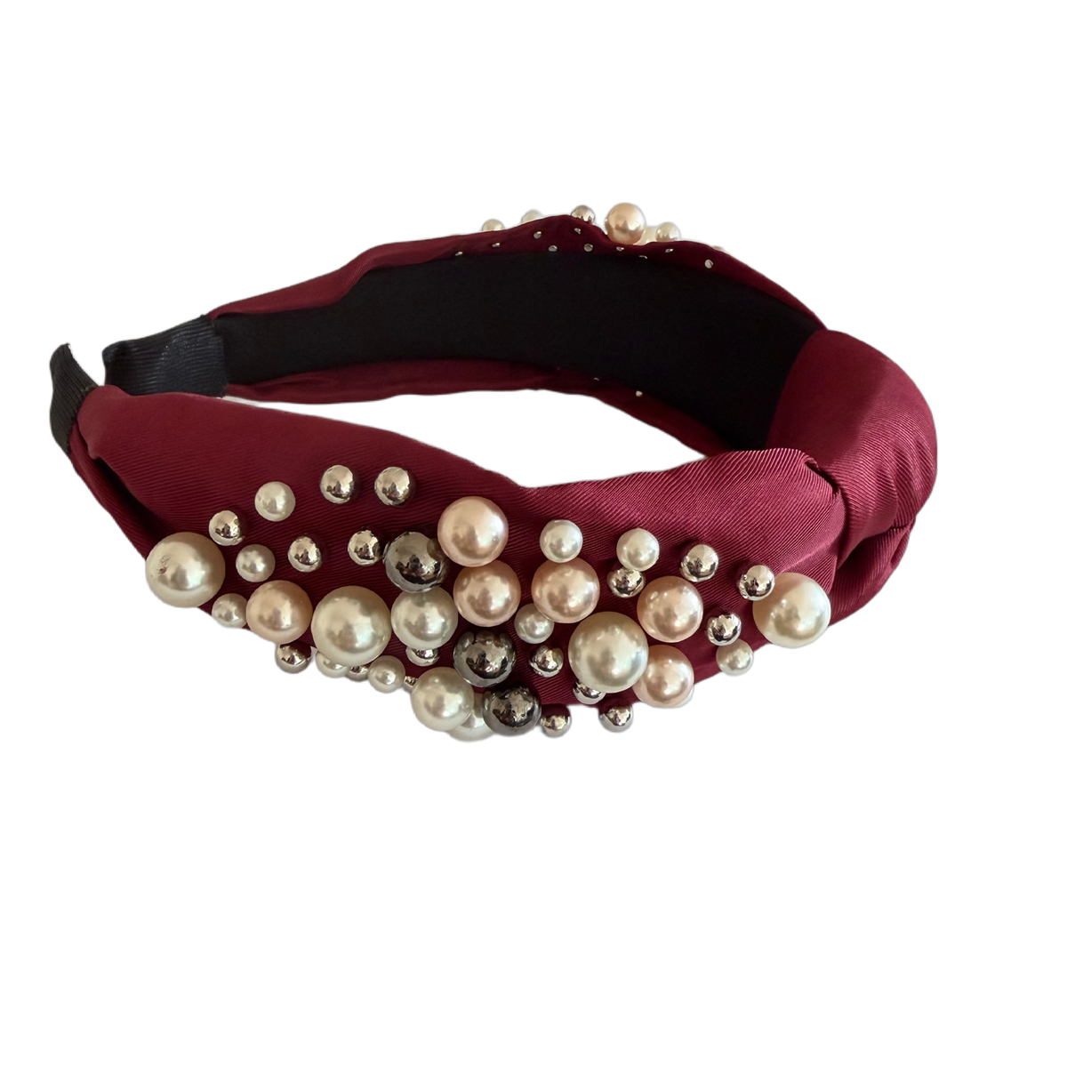 Strahlende Eleganz — Perlenhaarreif mit Knotenmagie