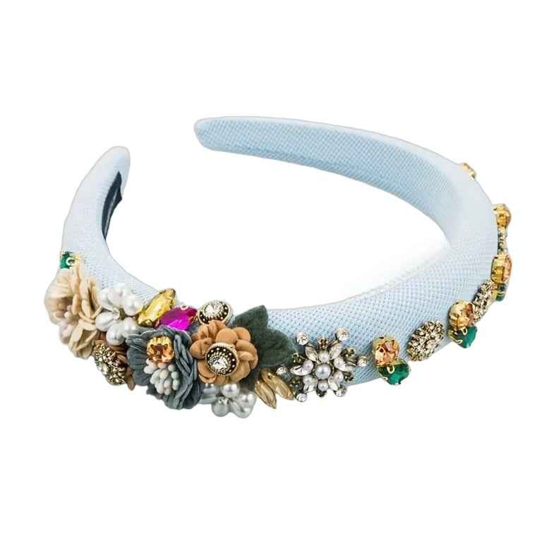 Blütenzauber: Funkelnder Haarreif mit Perlen und Strass