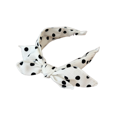 Rockabilly-Haarreif mit Punkten und seitlicher Schleife – stilvolles Pin-up-Accessoire im Vintage-Look