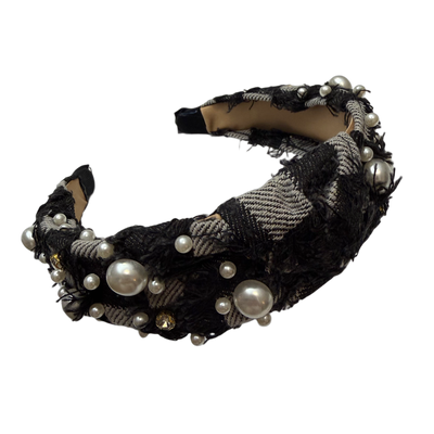 Rautenglanz — Jeansreif mit Karomuster, Fransen und funkelnden Akzenten