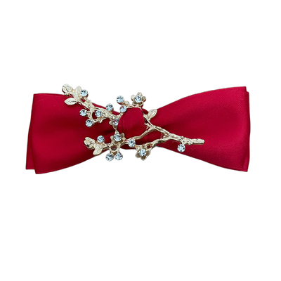 Haarklammer Satin Zweig Strasssteinchen