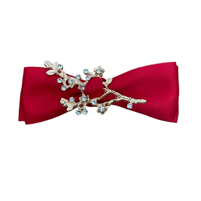 Haarklammer Satin Zweig Strasssteinchen