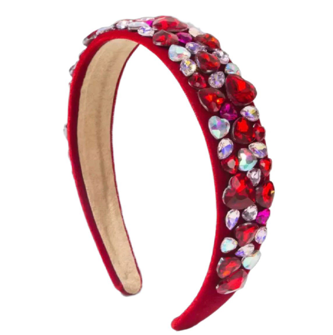 Haarreifen mit Steinherzen Breit