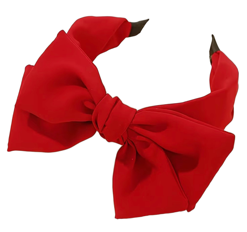 Red Romance – Eleganter Haarreifen in leuchtendem Rot mit XXL-Schleife