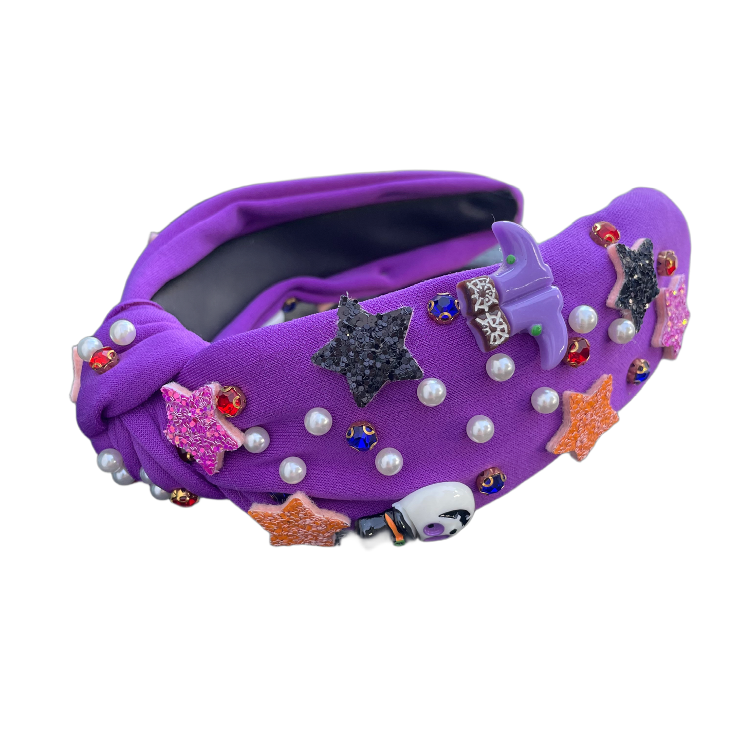 Magischer Halloween Haarreifen – Violet mit funkelnden Sternen