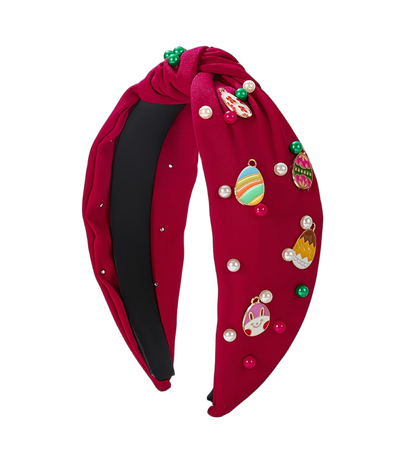 Fröhlicher Frühling: Oster‑Haarreif mit Perlen, bunten Eiermotiven & Mittelknoten