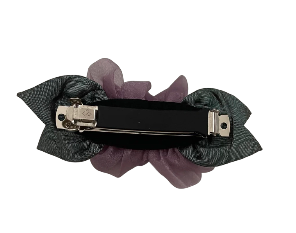 Haarklammern Blumen Organza Glasperlen