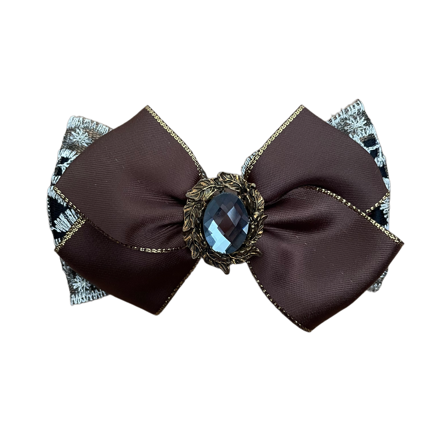 Romantic Elegance – Haarklammer mit Satin, Spitze & Glanzstein