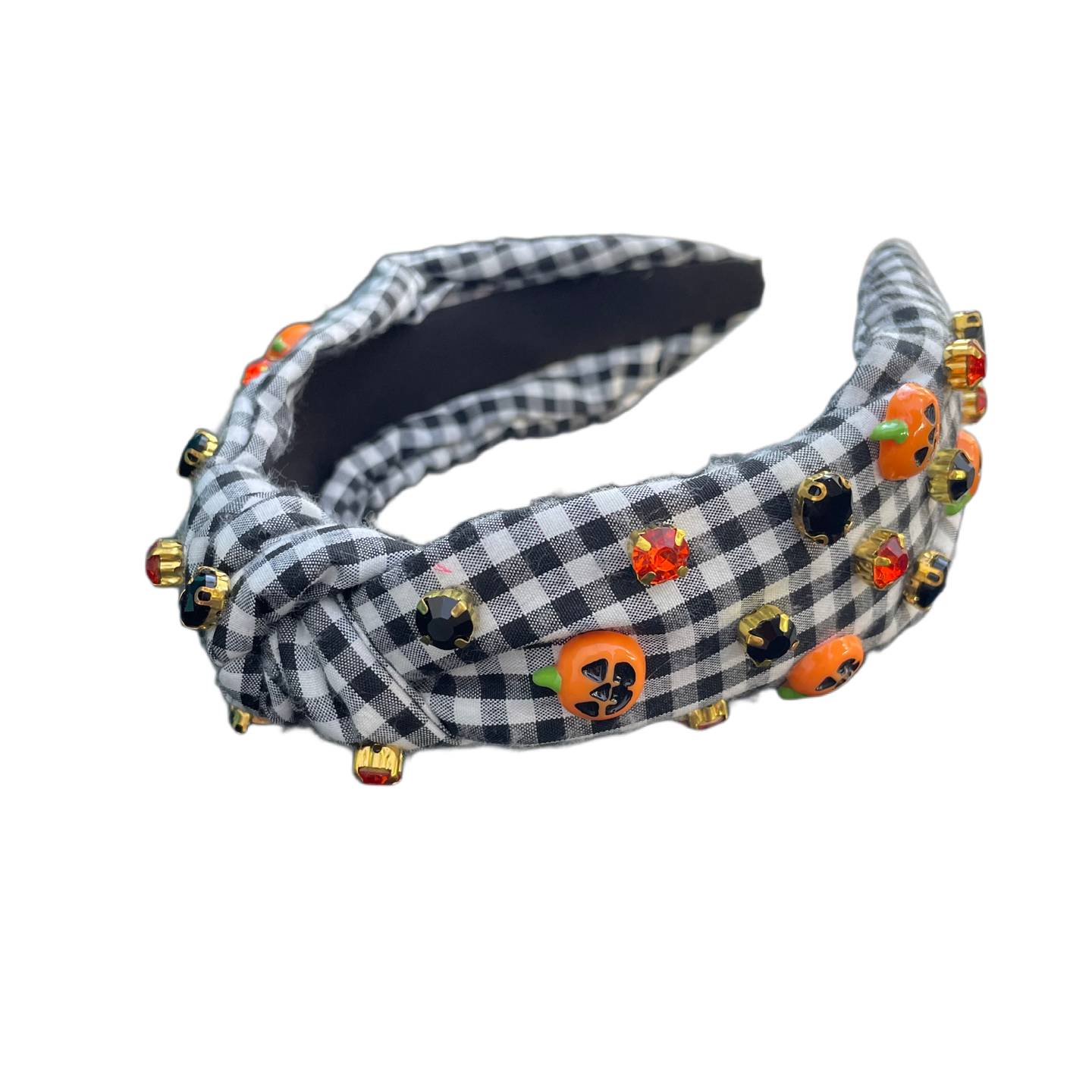 Stylischer Halloween Haarreif – Schwarz-Weiß Karomuster