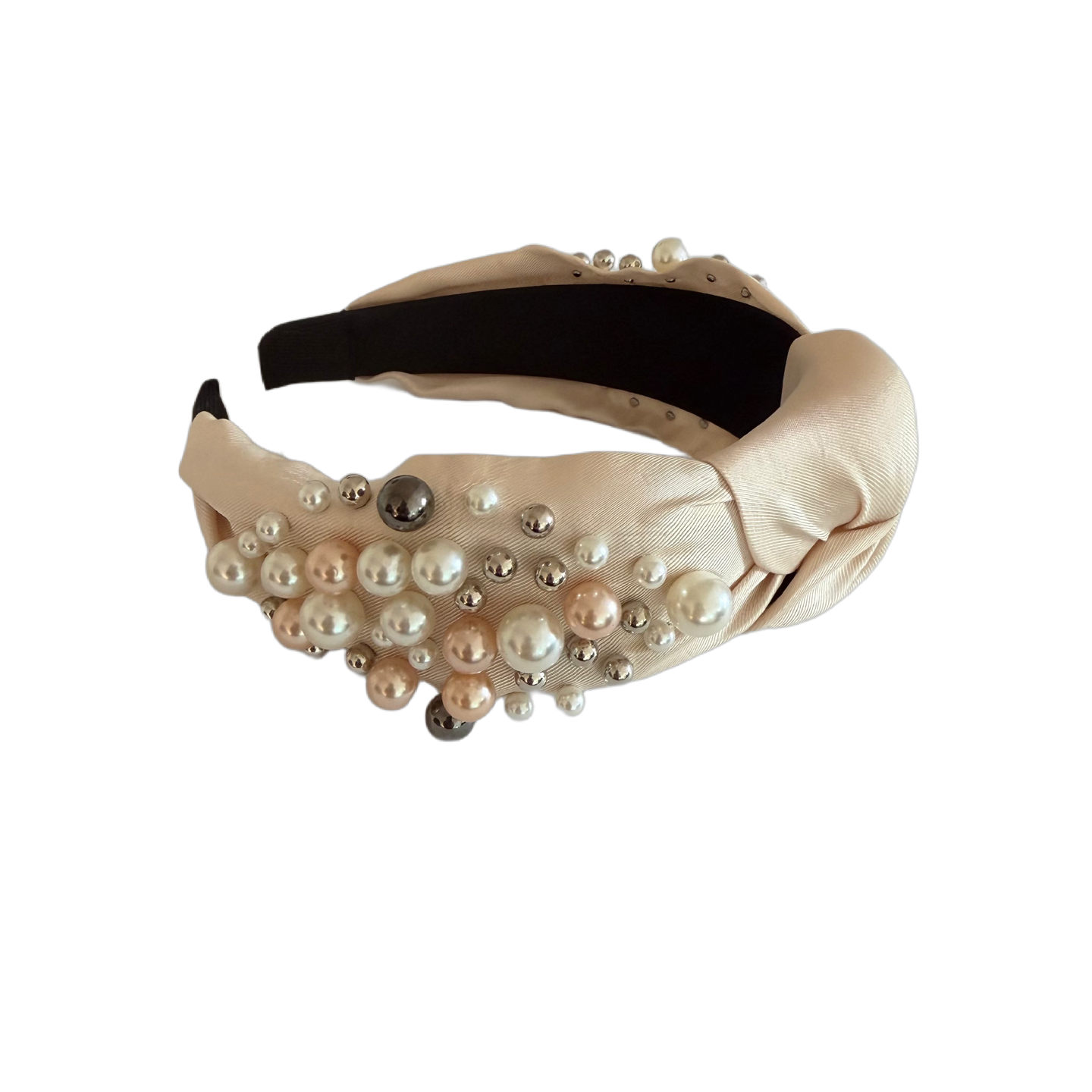 Strahlende Eleganz — Perlenhaarreif mit Knotenmagie