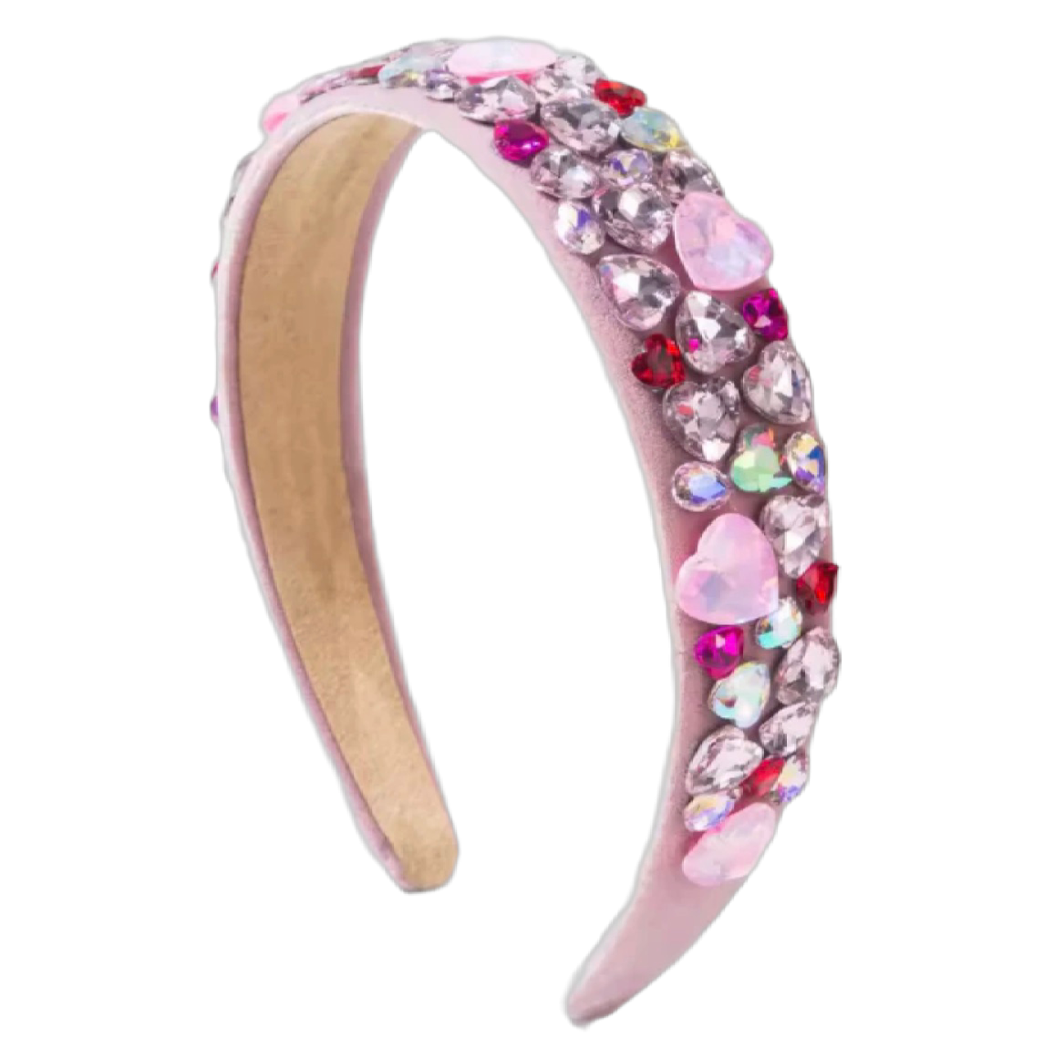 Haarreifen mit Steinherzen Breit