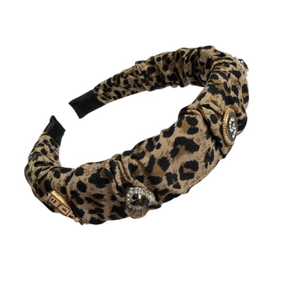 Wild & Royal — Animalprint‑Reif mit Strass‑Herzen & Goldornamenten