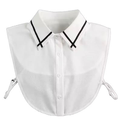 Col chemisier perles noires pierres