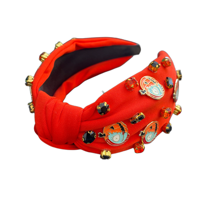 Pumpkin Glam – Halloween Haarreif mit Strass & Kürbis