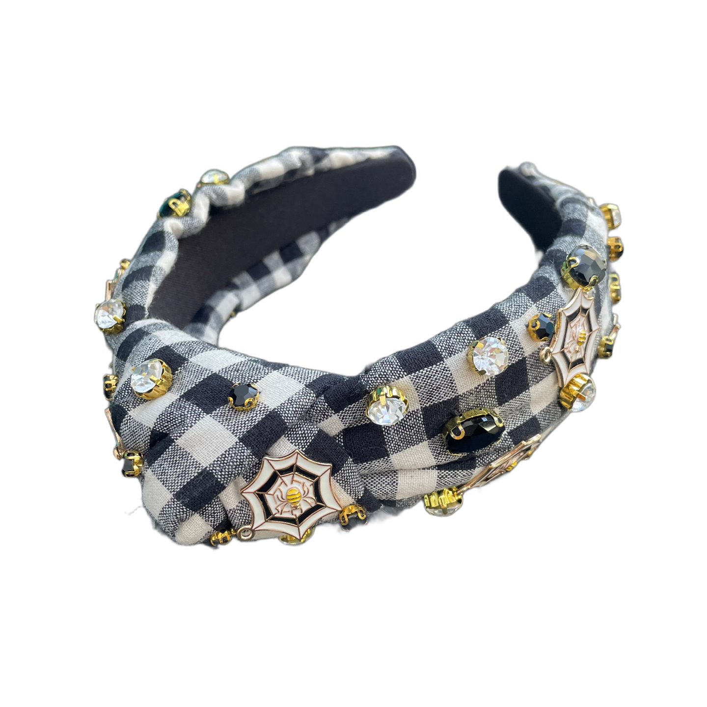 Gruselig schick: Schwarz-Weiß karierter Halloween Haarreif