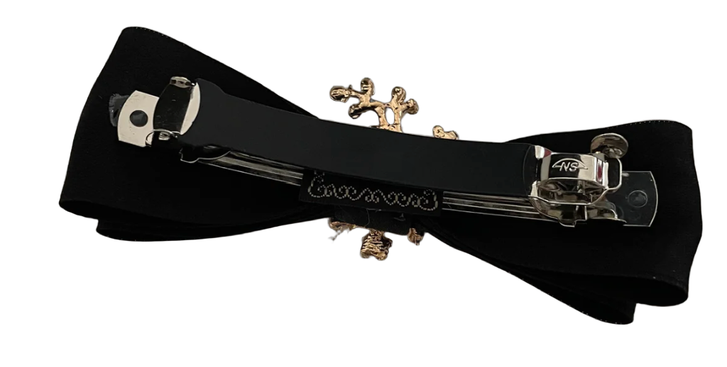 Barrette à cheveux avec strass branches en satin maille