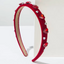 Jeans headband with pearls and stones