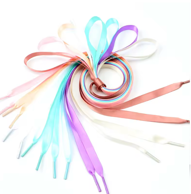 Satin shoelaces 0.9cm wide 80cm/100cm