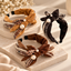 Chic Bow – Eleganter Schleifen-Haarreif mit Perlen und Karomuster