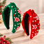 Zauberhafte Weihnachts-Haarreifen in Rot und Grün – Festlicher Zuckerstangen-Zauber mit Perlen und Strass