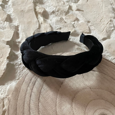 velvet headband braided