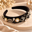 Black Royal Glamour – Eleganter Schmuck-Haarreifen mit Perlen und funkelnden Kristallen