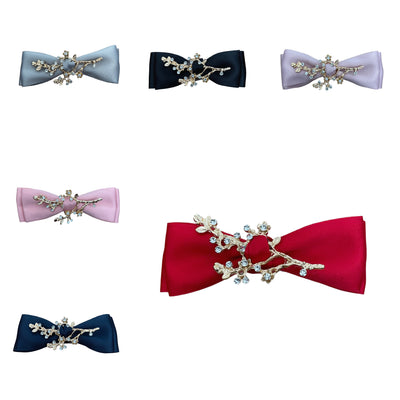 Haarklammer Satin Zweig Strasssteinchen