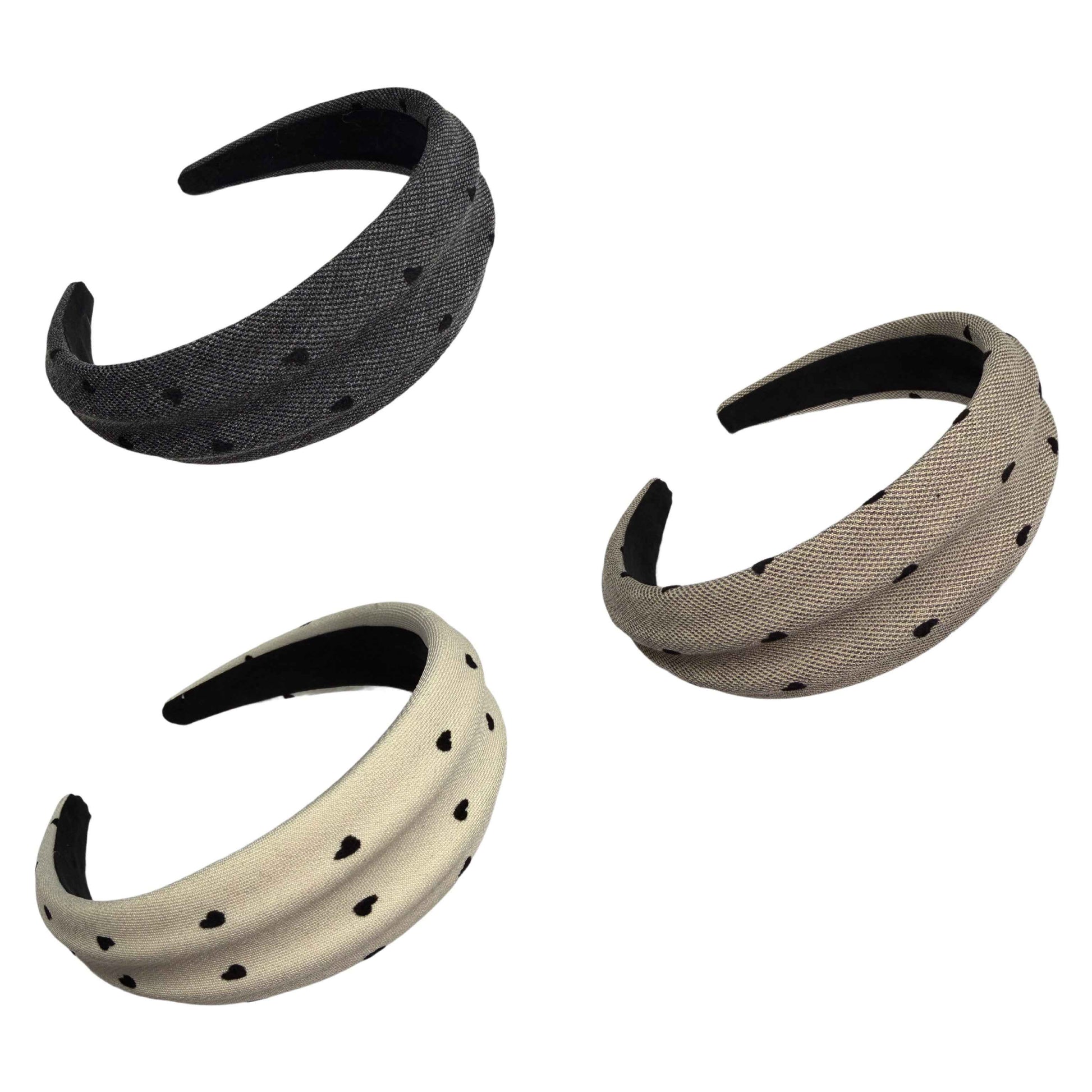 Herzwelle — Haarreif mit welliger Silhouette & schwarzen Herzen