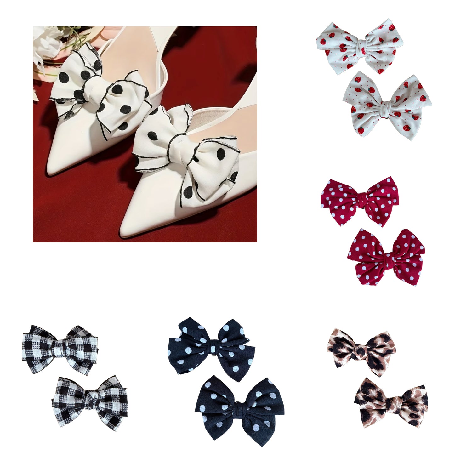 Rockabilly Schuhclips mit Schleifen – Retro-Charme für deine Lieblingsschuhe