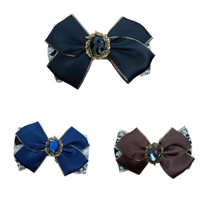 Romantic Elegance – Haarklammer mit Satin, Spitze & Glanzstein
