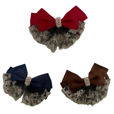 Haarklammer Satin/Spitze/Steinchen/Perlen