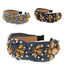 Golden Bee – Jeans Haarreifen mit goldenen Bienen, Perlen & Strass